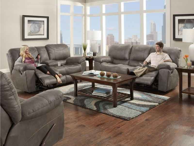 Jackson Furniture TRENT a 90-inch ultra-comfortable auto-seat design in a charcoal polyester body cloth with decorative